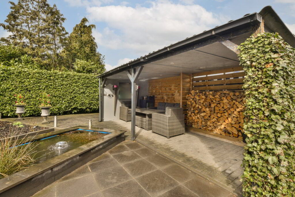 An outdoor patio cover