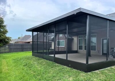 black aluminum screen patio