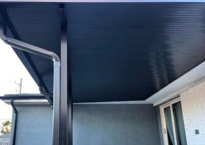 black aluminum patio cover