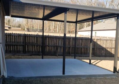 black patio cover