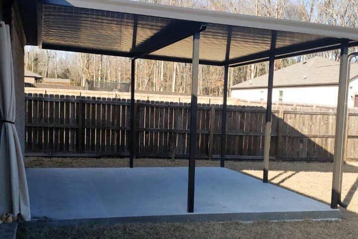 black patio cover