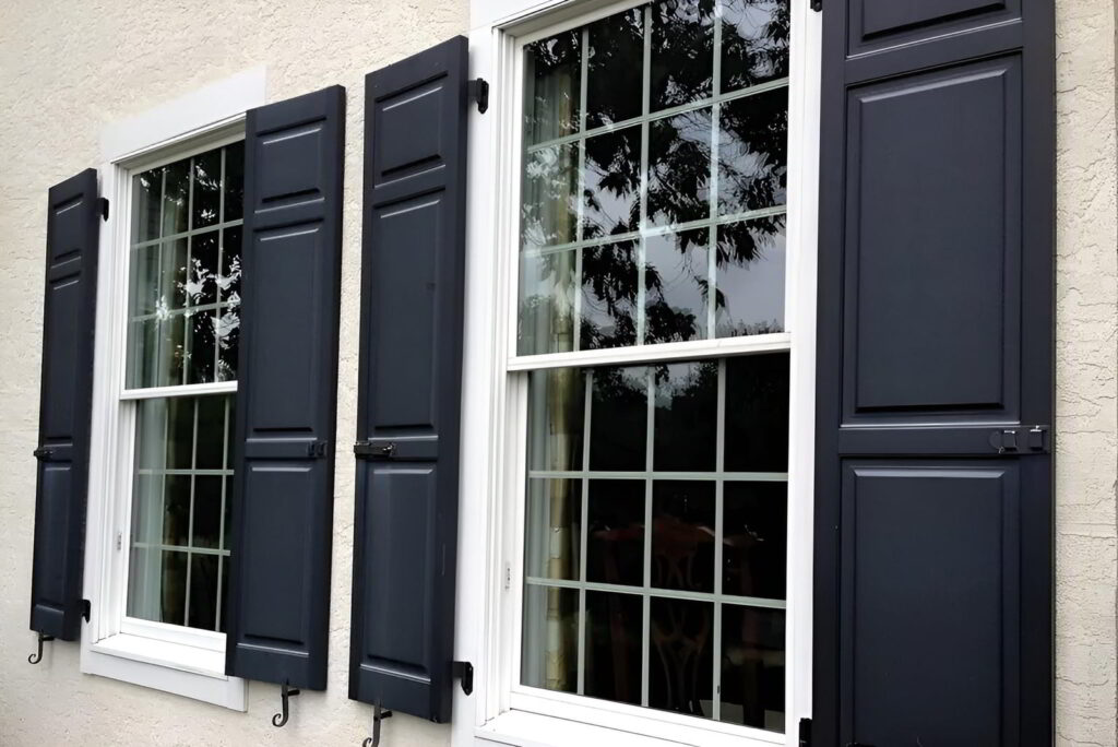 black exterior shutters on a house