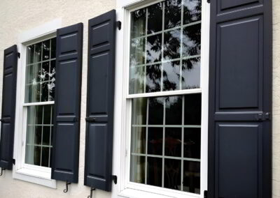 black exterior shutters on a house