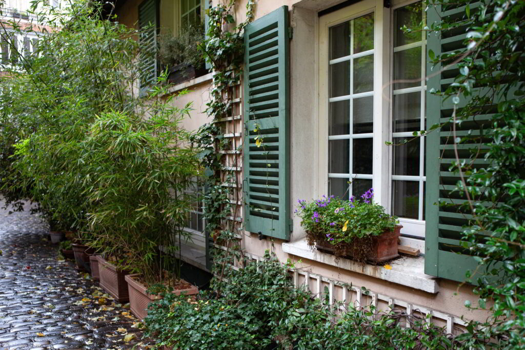green shutters on home