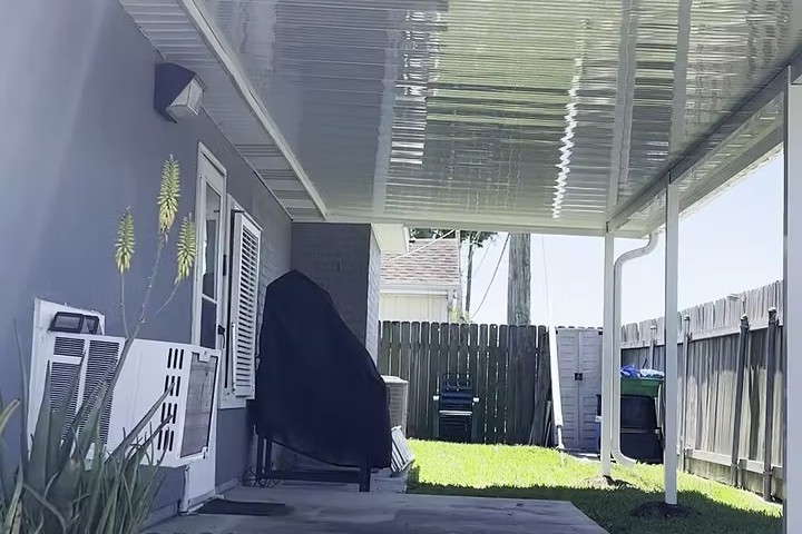 patio cover in small backyard